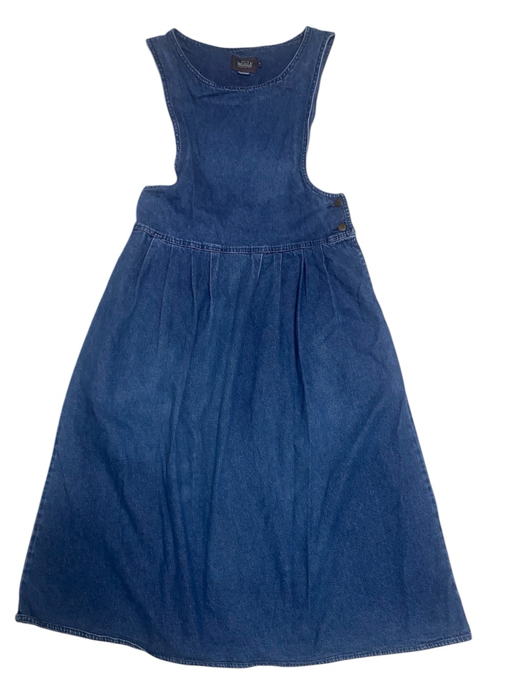vintage 80’s Woolrich MADE IN THE USA blue denim dress 100% cotton Size Medium - Picture 8 of 12
